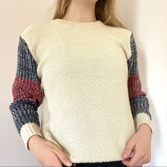 Sweater with Patterned Sleeves Size S - Picture 1 of 7